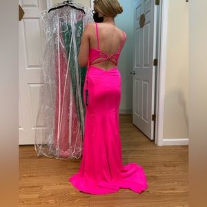 hot pink prom dress